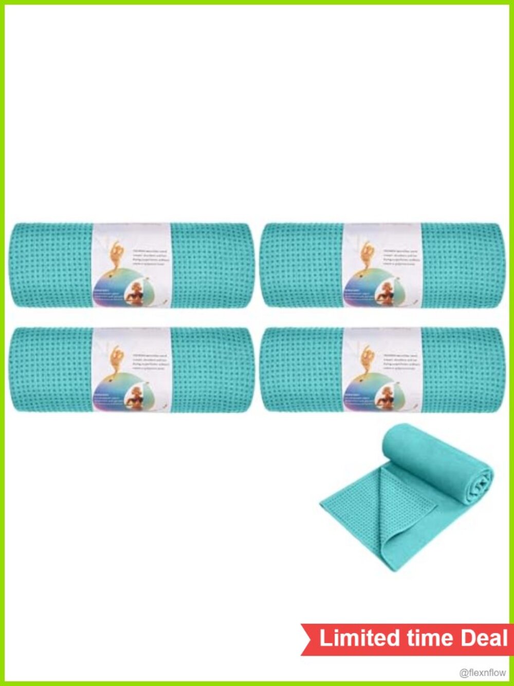 4 Pack Hot Yoga Towel Non-Slip Microfiber Mat Towel 72x24 for Yoga Pilates